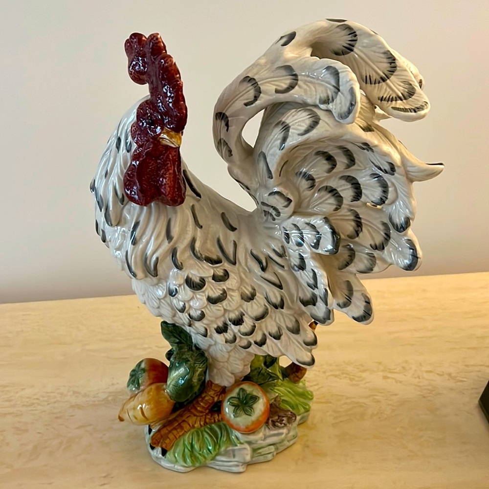 JAY WILLFRED A DIVISION BY SADEK HAND PAINTED CERAMIC ROOSTER LARGE